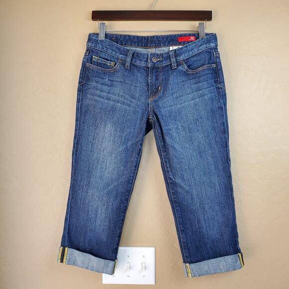 Express X2 Cuffed Denim Capri Jeans - Picture 2 of 9
